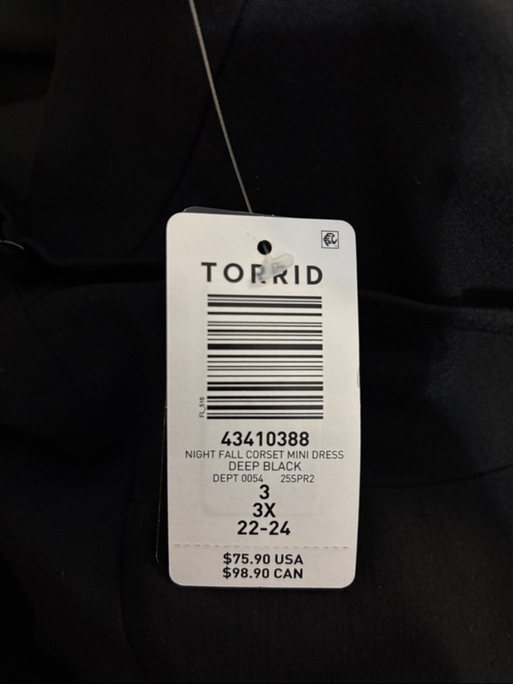 Torrid Nightfall Black Lace-Up Corset Style Fit & Flare Mini Dress New With Tags - Picture 9 of 9